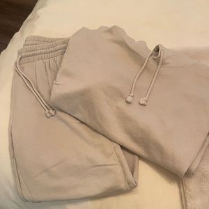 ARITZIA Terry Fleece Boyfriend hoodie & sweat pant (Matching set)